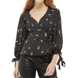 Topshop wrap around blouse.
